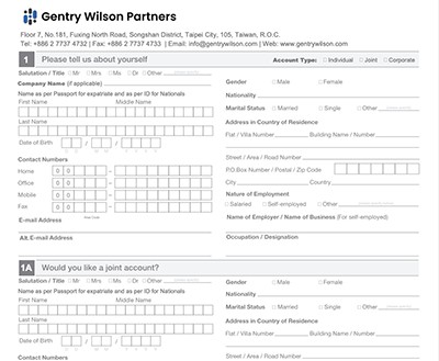 Account Application GentryWilson